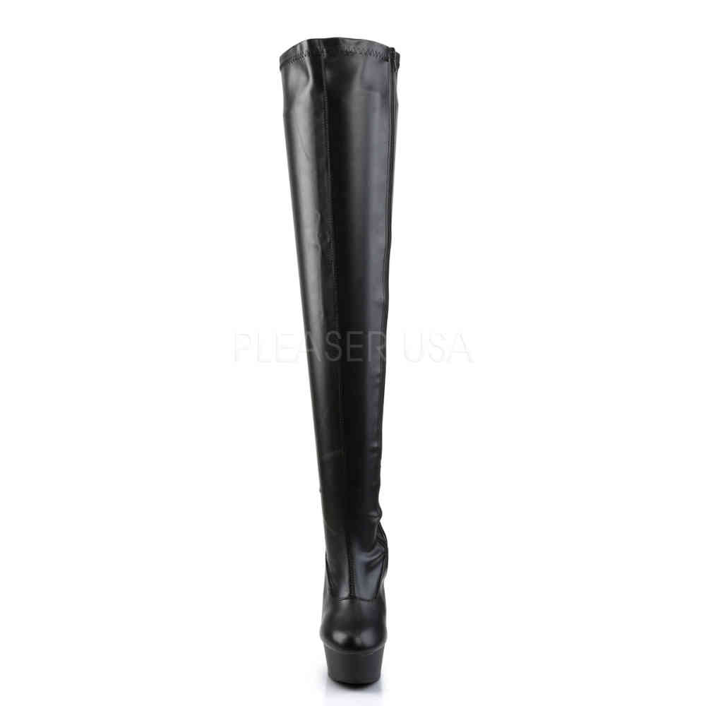 Pleaser - DELIGHT3000 Plateau overknee Laarzen - Zwart